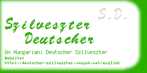 szilveszter deutscher business card
